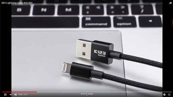 Apple Lightning Kabel Nylon geflochten 2,4 A