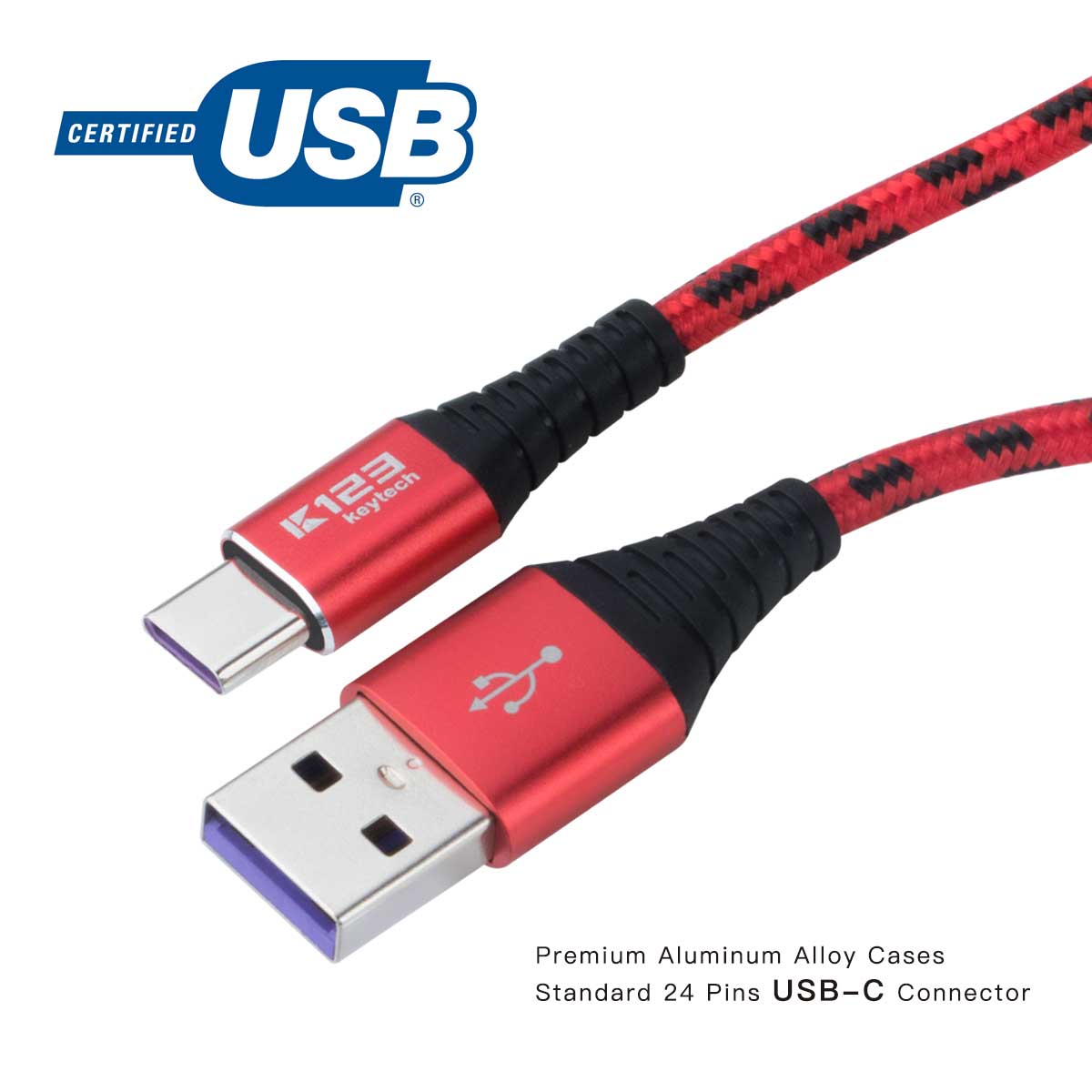 KCC022 1m /1.5m /2m Nylon Braided Handy USB Data Charger Kabel Android Typ A bis C Kabel