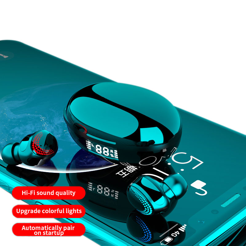Hochwertige Digital anzeige Sweat proof Noise Cancel ling Mini-In-Ear-Tws drahtlose Stereo-Blue-Tooth-Ohrhörer echte drahtlose Ohrhörer