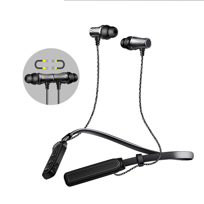 KBE008 Großhandel Headset Sport Magnetische Bluetooth Ohrhörer TWS Kopfhörer Deep Bass Kopfhörer Handy Schwarz Wasserdicht